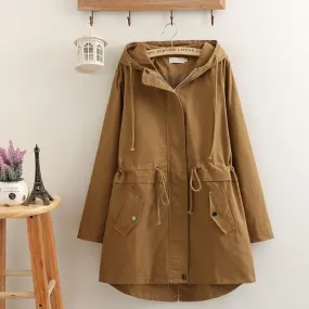 Windbreaker Hooded Trench Coat