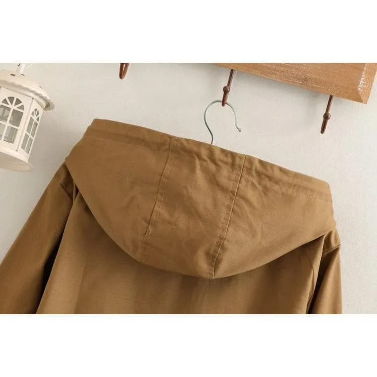 Windbreaker Hooded Trench Coat