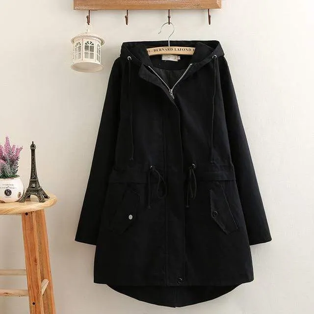Windbreaker Hooded Trench Coat