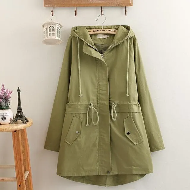 Windbreaker Hooded Trench Coat