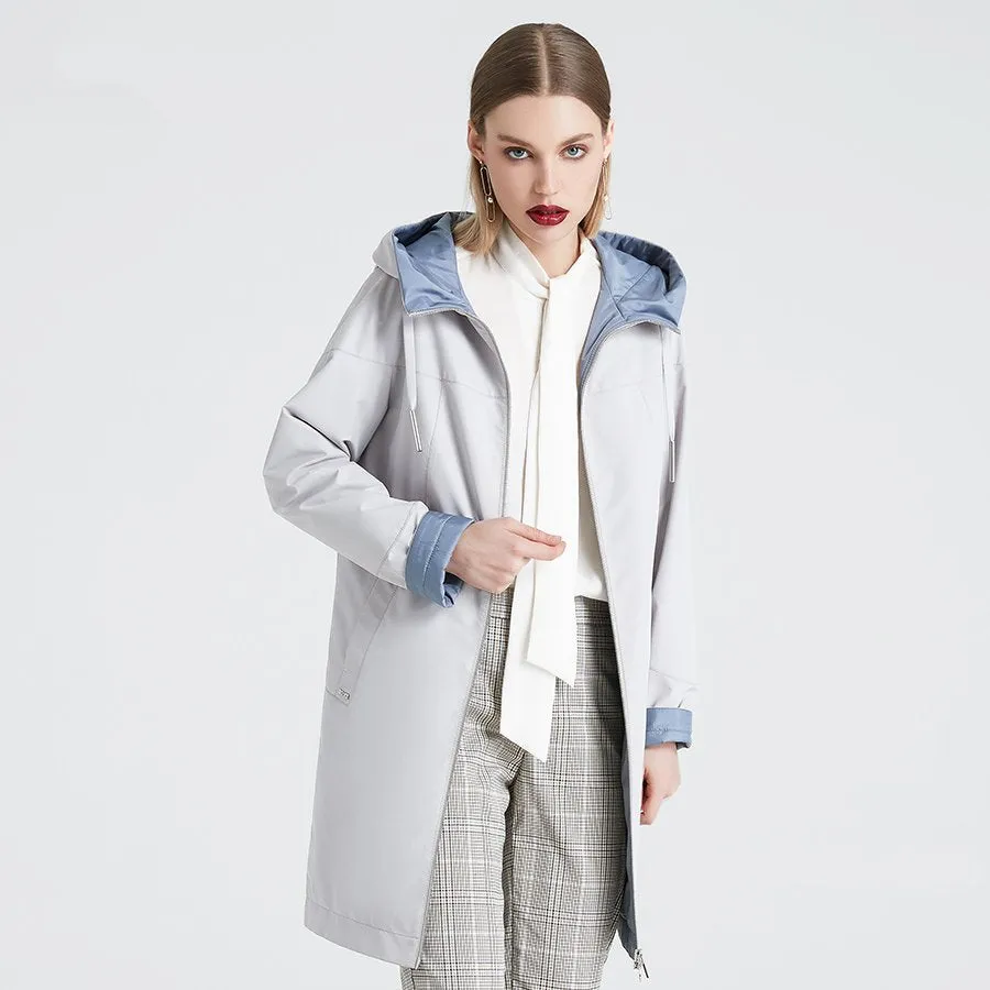 Women's Winter Casual Polyester Hooded Coat