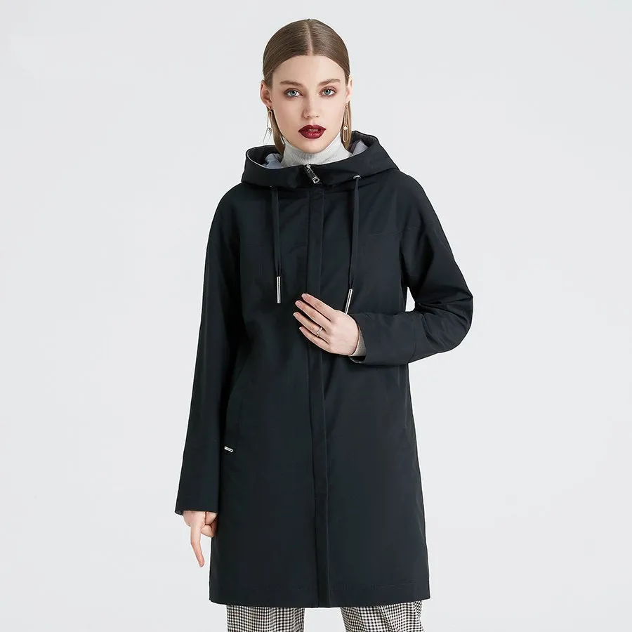 Women's Winter Casual Polyester Hooded Coat