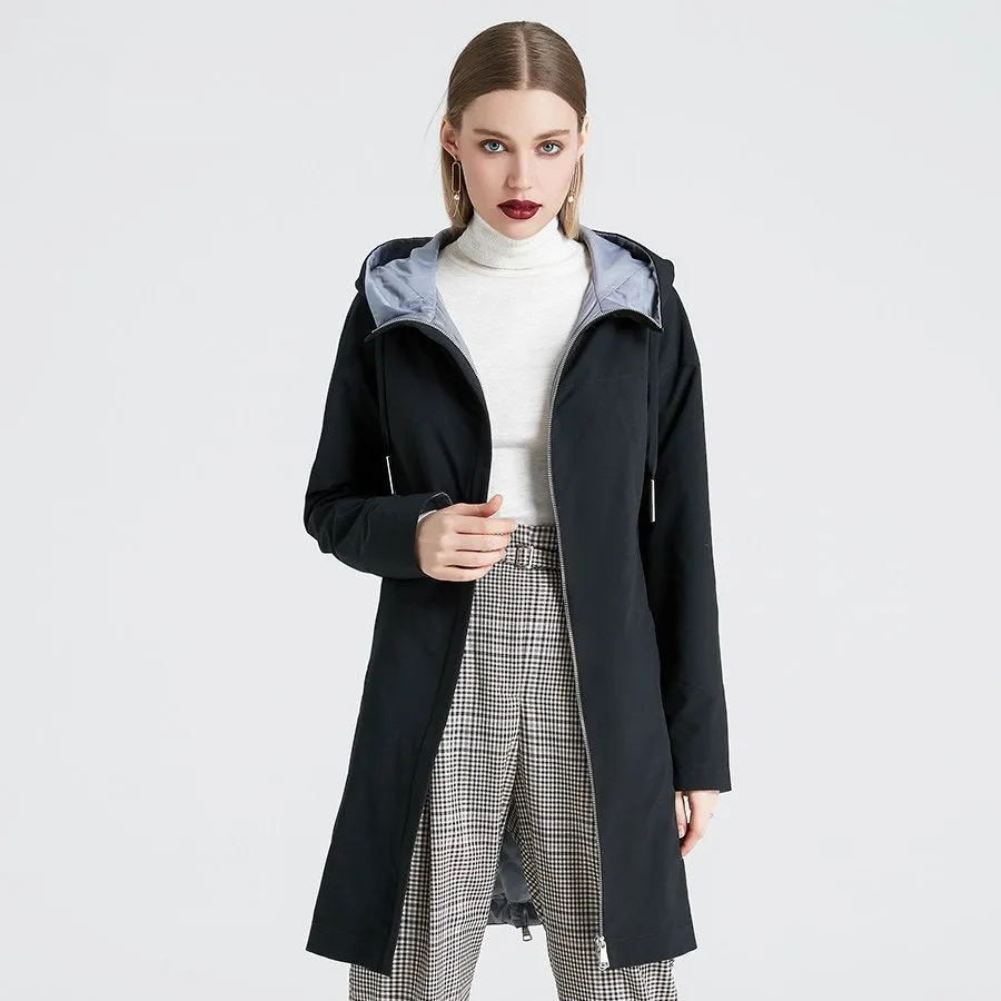 Women's Winter Casual Polyester Hooded Coat