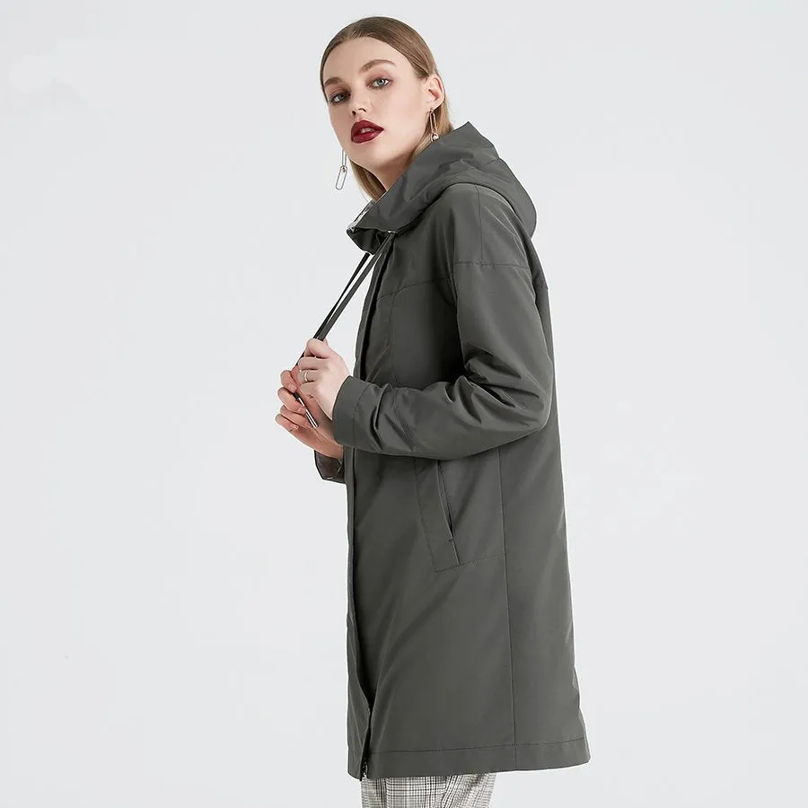 Women's Winter Casual Polyester Hooded Coat